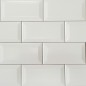 White Matt Bevelled Subway  Ceramic 150x75