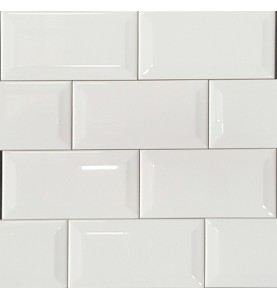 White Gloss Bevelled Subway Ceramic 150x75