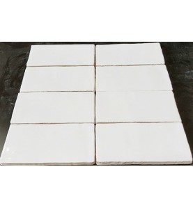 Spanish Handmade Super White Gloss Ceramic 150X75