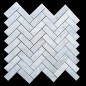 Carrara Herringbone Honed Marble Mosaic Tiles 75x25