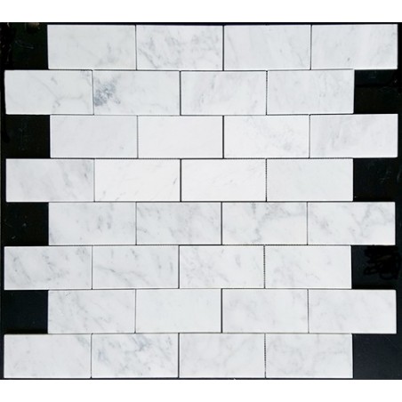 Carrara Honed Subway Sheeted Marble Tile