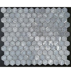 Pietra Grey Hexagon Tumbled Limestone Mosaic 42x42