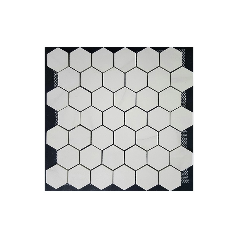 Hexagonal Statuario Matt Porcelain Mosaic 48x55