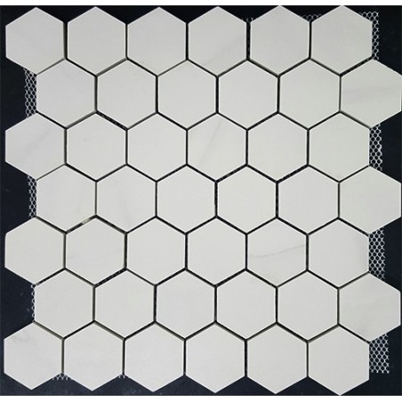 Hexagon Statuario Matt Porcelain Mosaic 48x55
