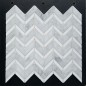 Chevron Carrara Honed & Thassos Polished Marble Mosaic Tiles