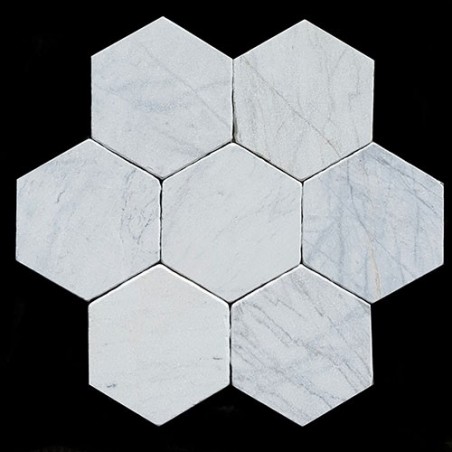 Persian White Hexagon Tumbled Marble