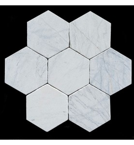 Persian White Hexagon Tumbled Marble