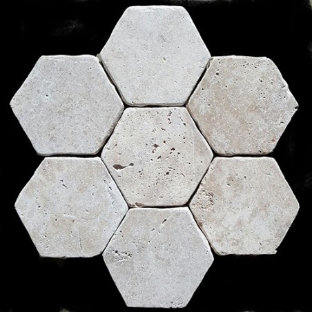 Classico Hexagon Tumbled Paver Travertine
