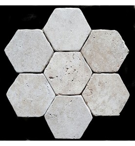 Classico HexagonTumbled Paver Travertine
