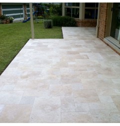 Classico Medium French Pattern Tumbled Paver Travertine