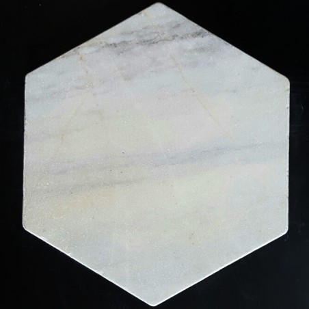 Bianca Luminous Hexagon Tumbled Paver Marble
