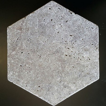 Silver HexagonTumbled Travertine