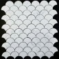 Carrara Fish Scale Fan Shaped Honed Marble Mosaic Tiles