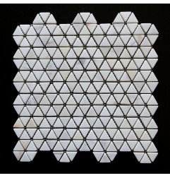 Calacatta Triangle Tumbled Marble Mosaic