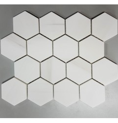 Dolomite white Hexagon Honed Marble Mosaic 70x70