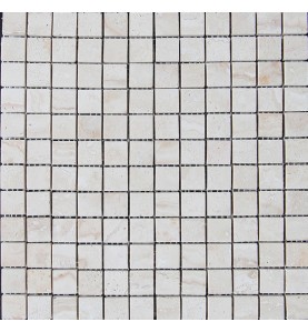 Silk Filled Polished Travertine  Mosaic 25x25