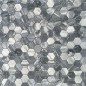 Bardiglio Hexagon Honed Marble Mosaic Tiles 48x48