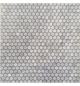 Hexagon Carrara Marble Mosaics 23DIA
