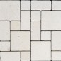Crema Luminous Mini French Pattern Tumbled Limestone Mosaic Tiles