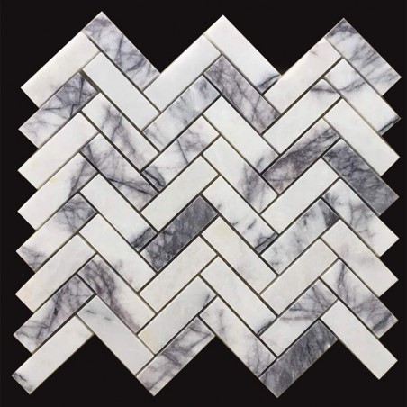 New York Herringbone Honed Marble Mosaic 20x64