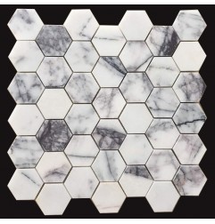 New York Hexagon Honed Marble Mosaic 48x48