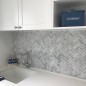 Carrara Herringbone Honed Marble Mosaic Tiles 75x25