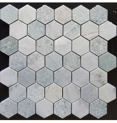 Green Celest Hexagon Honed Marble Mosaic 48x48