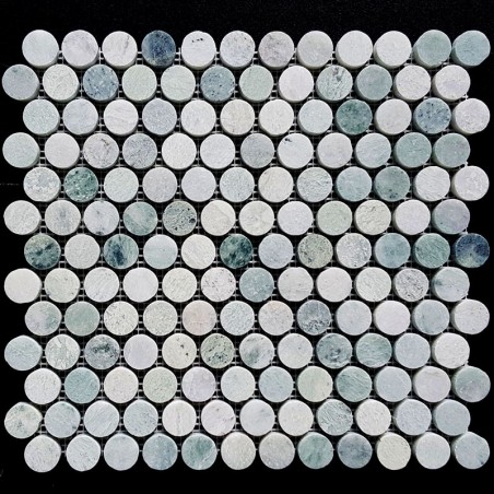 Carrara Penny Round Honed Marble Mosaic 23x23