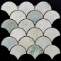Green Celeste Fish Scale Fan Shaped Honed Marble Mosaic Tiles