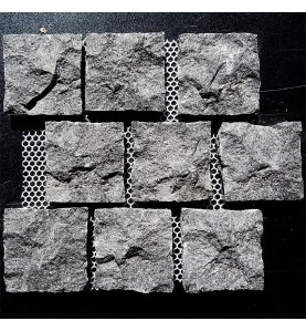 Diamond Black Natural Split Brick Pattern Cobblestone Granite