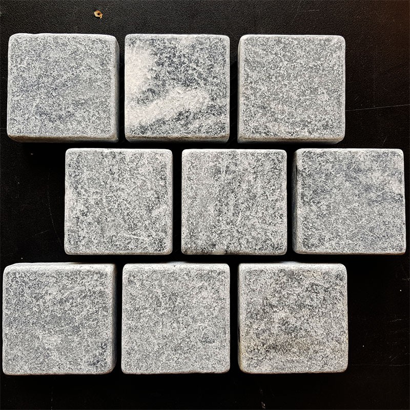 Crystal Grey Tumbled Brick Pattern Cobblestone Marble
