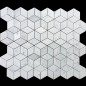 Carrara Diamond Cube Honed Marble Mosaic Tiles 55x95