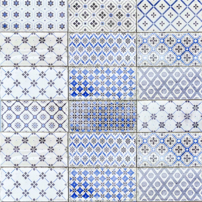 Spanish Mare Ocean Blue Gloss Vita Decor Mix Subway Ceramic 200x100