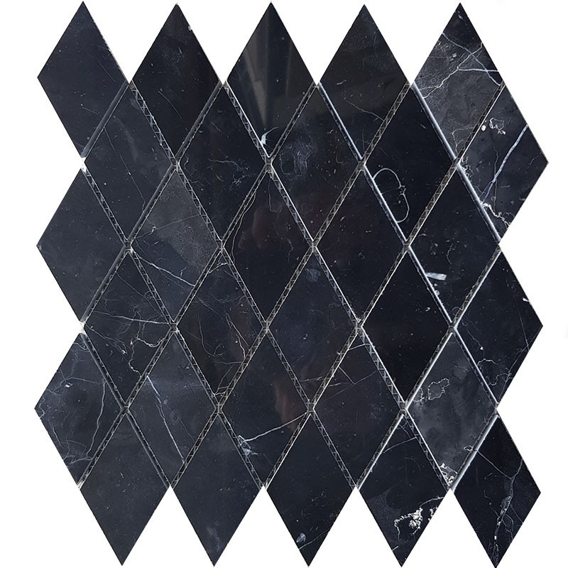 Nero Marquina Diamond Polished Marble Mosaic Tiles 54x92