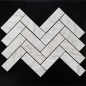 Persian White Herringbone Honed Marble Mosaic Tiles 128x40