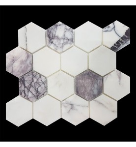 New York Hexagon Honed Marble Mosaic 70x70