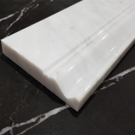 Carrara Polished Victorian Design Skirting Marble