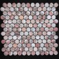 Norwegian Rose Penny Round Honed Marble Mosaic Tiles 23x23
