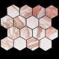 Norwegian Rose Hexagon Honed Marble Mosaic Tiles 70x70