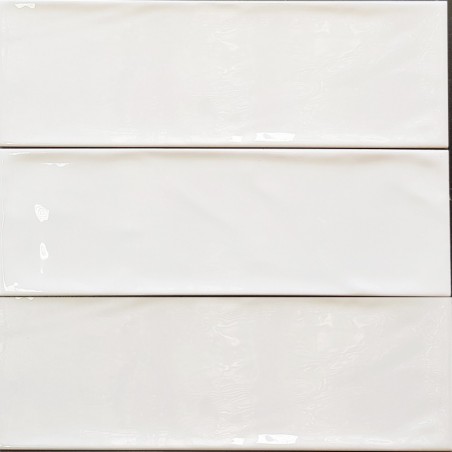 White Gloss Wavy Non-Rectified Subway Ceramic 300x100