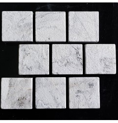 Persian White Antique Brick Pattern Cobblestone Marble