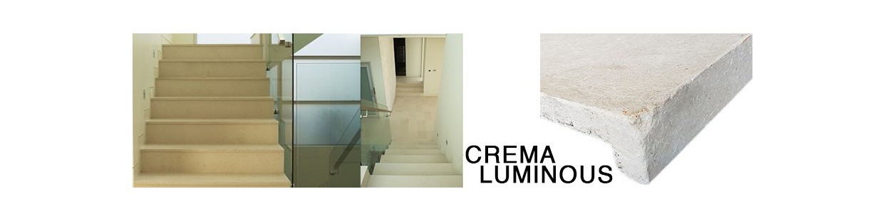 Crema Luminous Limestone Step Treads / Stair Tiles