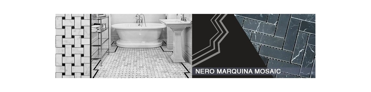 Nero Marquina Mosaic Marble | Bathroom & Kitchen Tiles