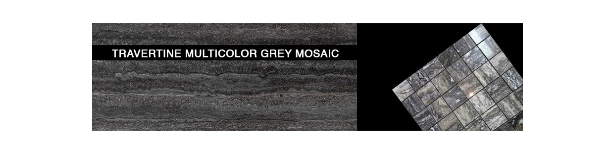 Travertine Multicolor Grey Mosaic | Bathroom & Kitchen Tiles
